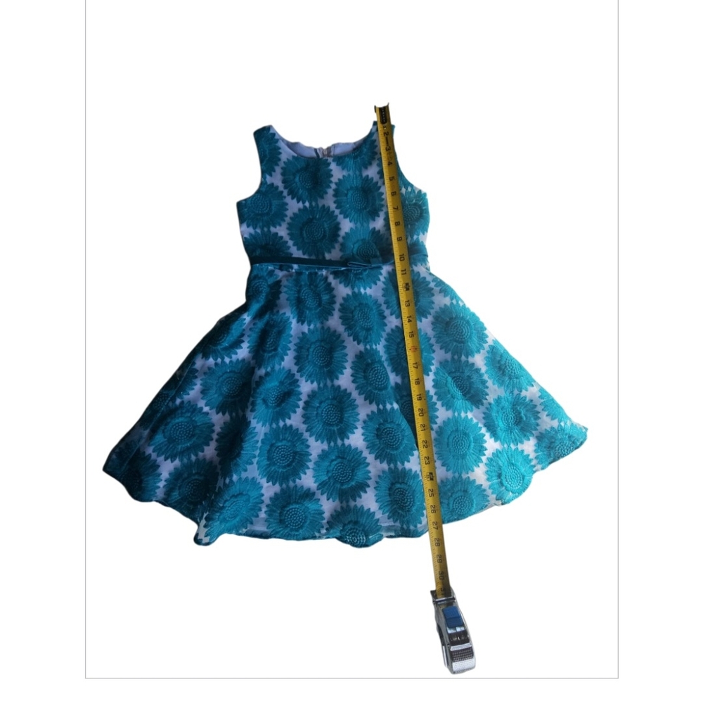 Floral Teal Kids Casual Dress
